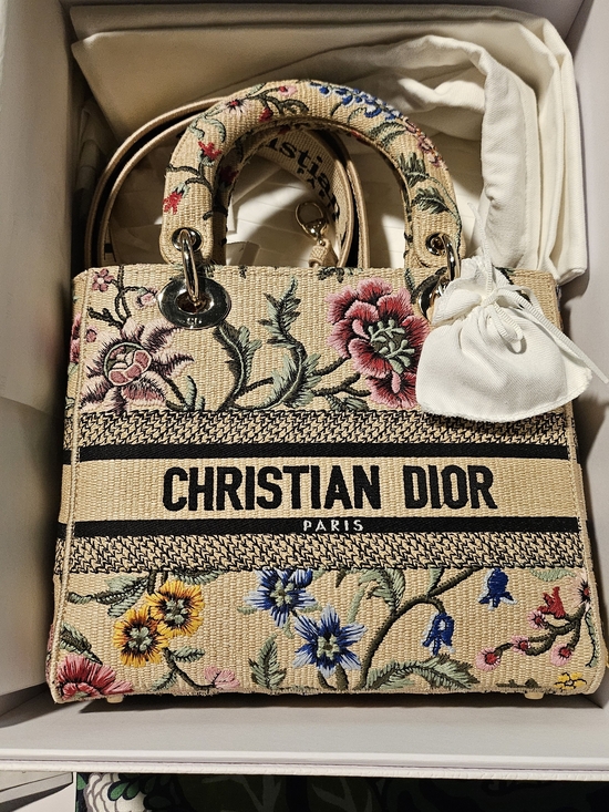 Dior Handbags - Christrian Dior Medium Lafy D-Lite Floral Embroidered Bag
